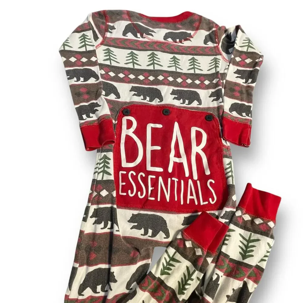 Lazy One Kids 6 Flapjack 1 Pc Pajama Pyjama Long Johns Bear Essentials Sleepwear - Picture 11 of 12